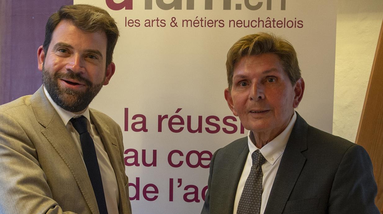Damien Cottier succède à Jean-Claude Baudoin pour présider les arts et métiers neuchâtelois