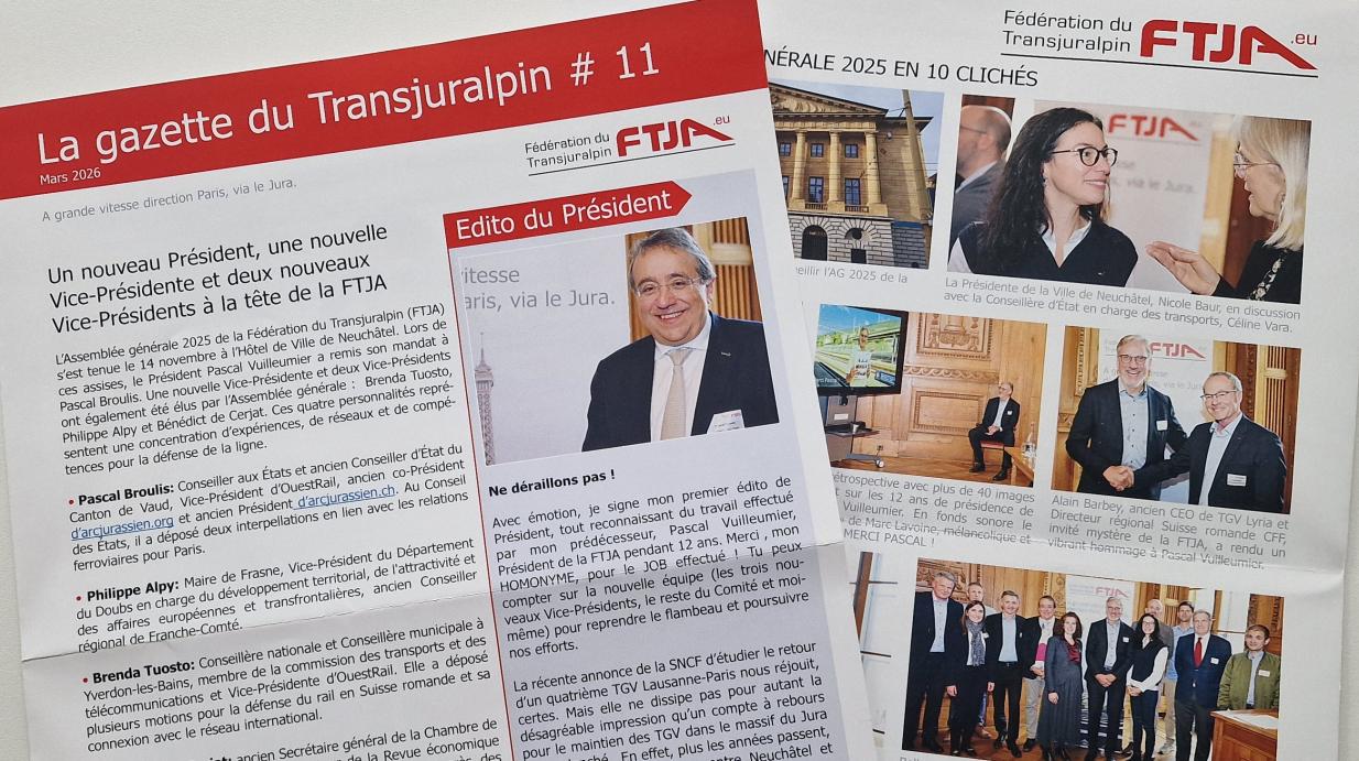 Appel à signer la pétition pour un retour du quatrième TGV Lausanne-Paris et pour des études à mener sur la ligne Neuchâtel-Travers-Pontarlier-Frasne Direction Paris