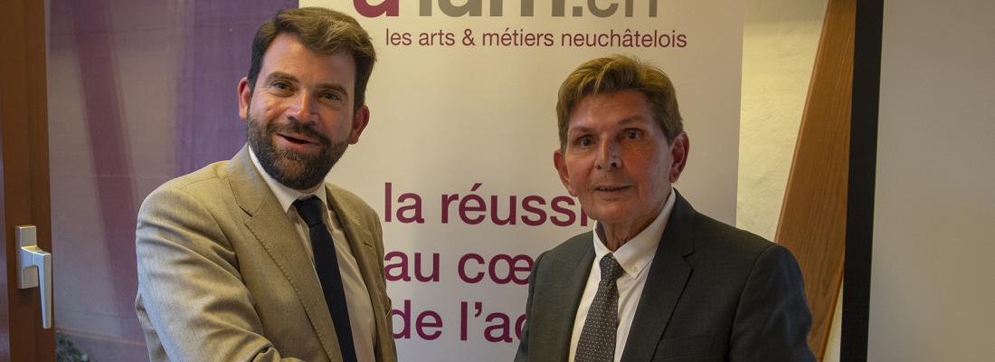 Damien Cottier succède à Jean-Claude Baudoin pour présider les arts et métiers neuchâtelois