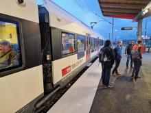 7h52: dans la bonne humeur, débarquement à Pontarlier.