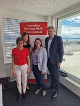 Charles Constantin, Secrétaire général de l'UNAM, ravi d'accueillir Géraldine Vuilliomenet, Line Pillet et Michèle Lisibach ainsi que les autres membres de la délégation de Femmes PME Suisse romande