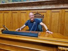 Joël Zimmerli teste le perchoir.