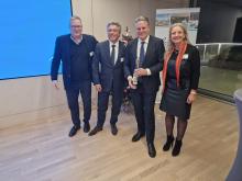Florian Németi, Directeur CNCI, Emmanuel Raffner, Président CNCI, Vincent Subilia, Directeur CCIG, et Laurence de la Serna, Présidente CCIG