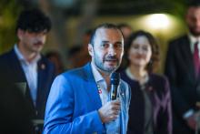 Au consulat suisse, Bahaa Roustom, Vice President - Marketing and Business Development- au CSEM, présente la mission et les startups suivies par les CSEM