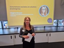 Avec des exemples issus de la pratique, Régine de Bosset a expliqué ce qu'il fallait considérer au niveau des assurances sociales au moment de la création d'entreprise. CICICAM CINALFA accompagne les créateurs d'entreprises membres CNCI