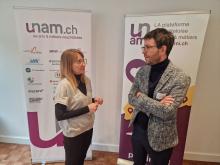 Derniers préparatifs de la Matinale: Régine de Bosset et Julien Broquet au taquet!