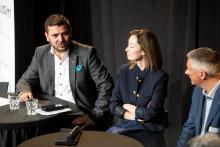 Amaël Aubert, CFO Marti Arc Jura, Johanna Gapany, Conseillère aux États, et Georges Tavernier, directeur général BCVS